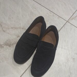 Santoni Midnight Blue Suede Loafers